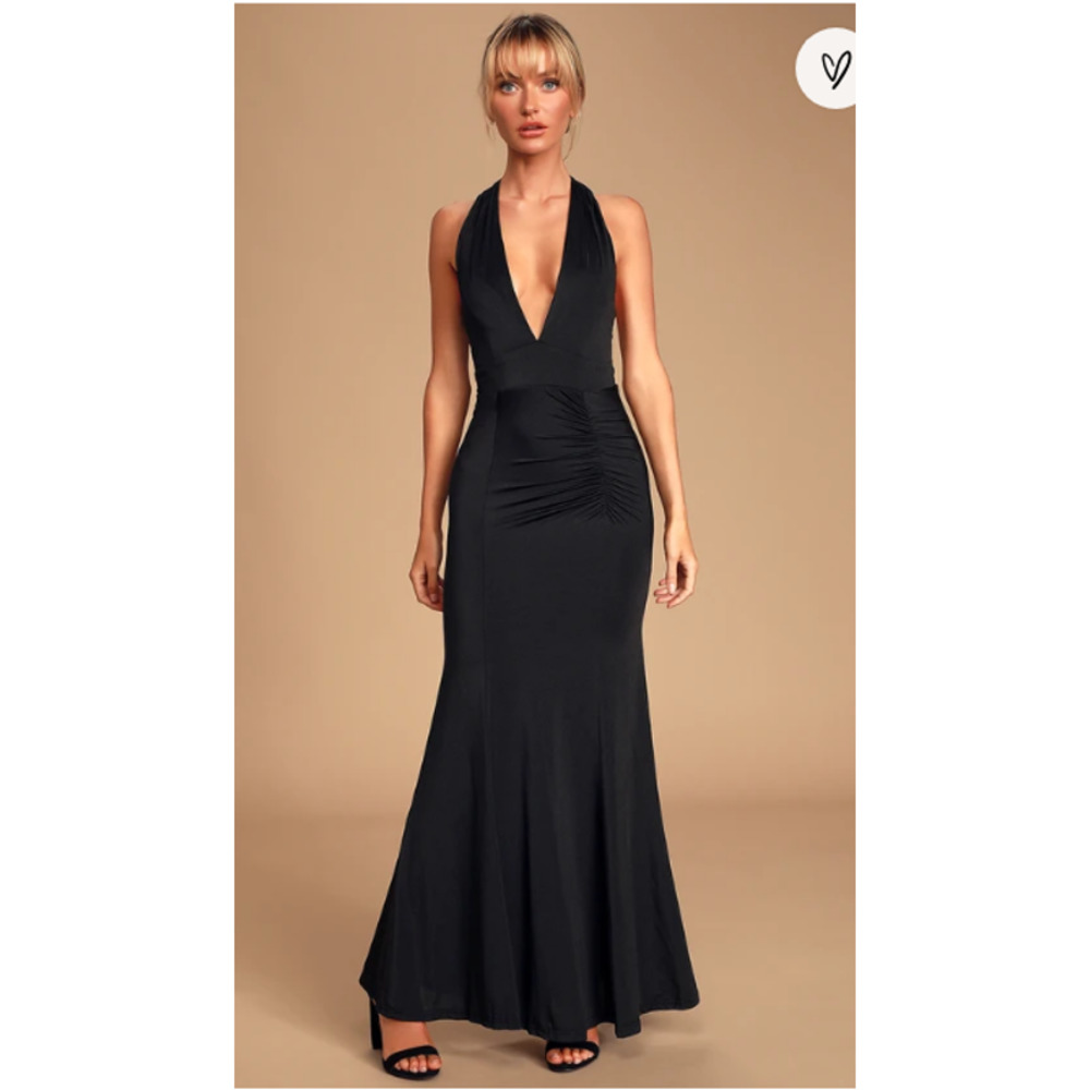 Lulus Dress Women S Tenth Avenue Black Ruched Halter Maxi Formal Event Maxi NWOT